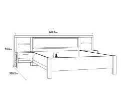Meilleure affaire 👍 LINEA NATURA Lit 140x190 cm chevets et LED intégrés OMBRONE blanc et imitation chêne ✔️ 28 Meilleure affaire 👍 LINEA NATURA Lit 140x190 cm chevets et LED intégrés OMBRONE blanc et imitation chêne ✔️ -Linea Natura Soldes Boutique 5904767834029 Z1