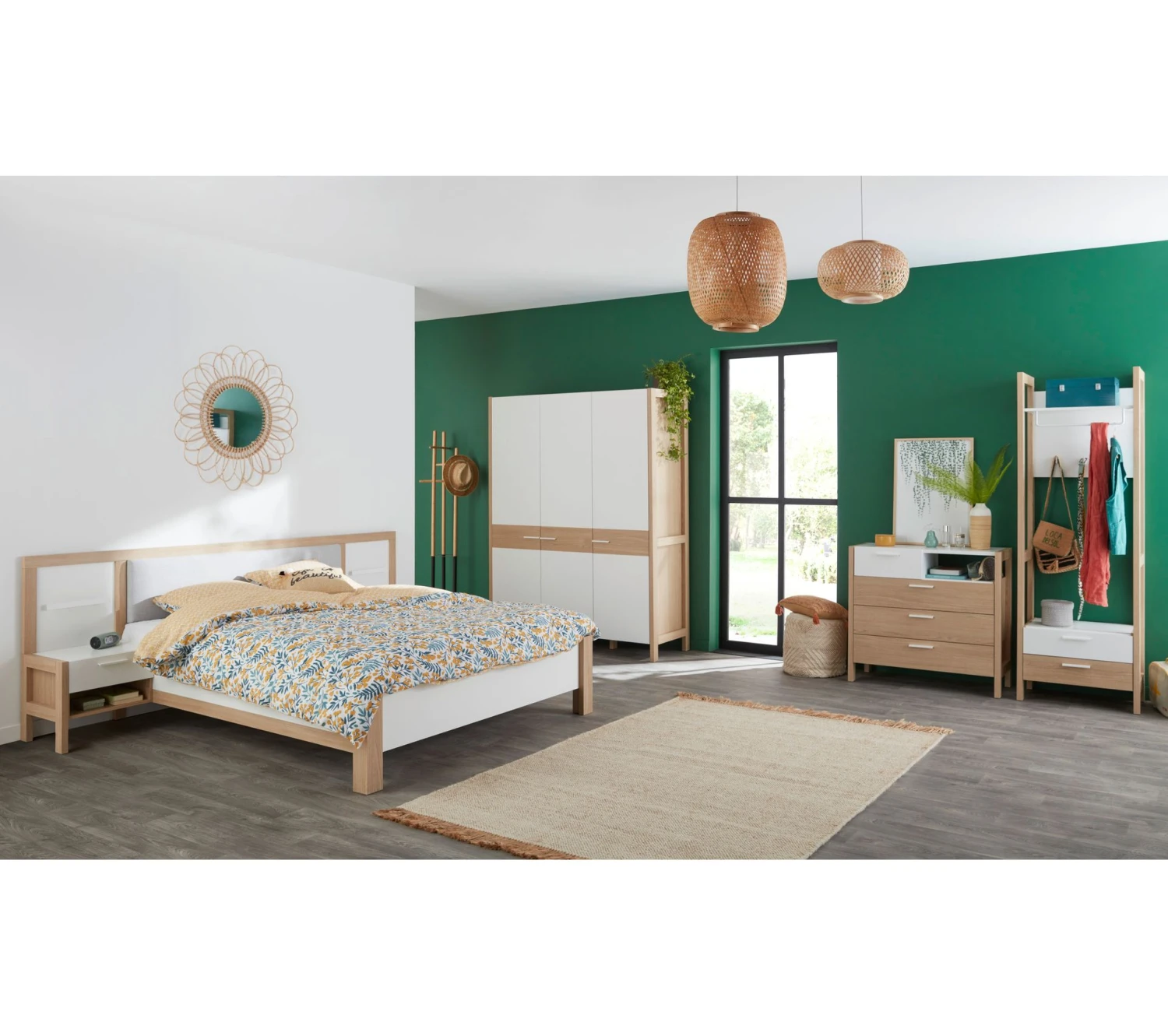 Grosses soldes ❤️ LINEA NATURA Armoire 3 portes battante OMBRONE blanc et imitation chêne ⌛ 13 Grosses soldes ❤️ LINEA NATURA Armoire 3 portes battante OMBRONE blanc et imitation chêne ⌛ – Image 11