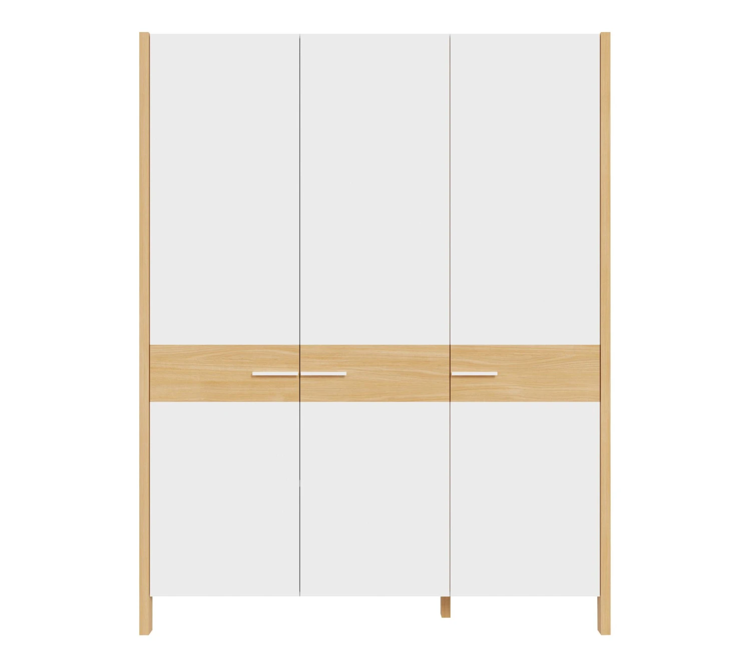 Grosses soldes ❤️ LINEA NATURA Armoire 3 portes battante OMBRONE blanc et imitation chêne ⌛ 4 Grosses soldes ❤️ LINEA NATURA Armoire 3 portes battante OMBRONE blanc et imitation chêne ⌛ – Image 2