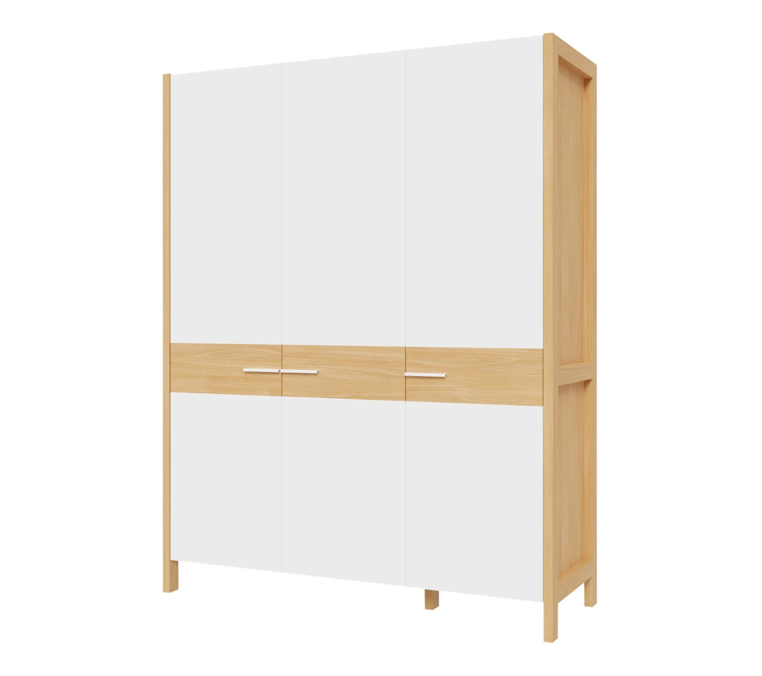 Grosses soldes ❤️ LINEA NATURA Armoire 3 portes battante OMBRONE blanc et imitation chêne ⌛ 7 Grosses soldes ❤️ LINEA NATURA Armoire 3 portes battante OMBRONE blanc et imitation chêne ⌛ – Image 5
