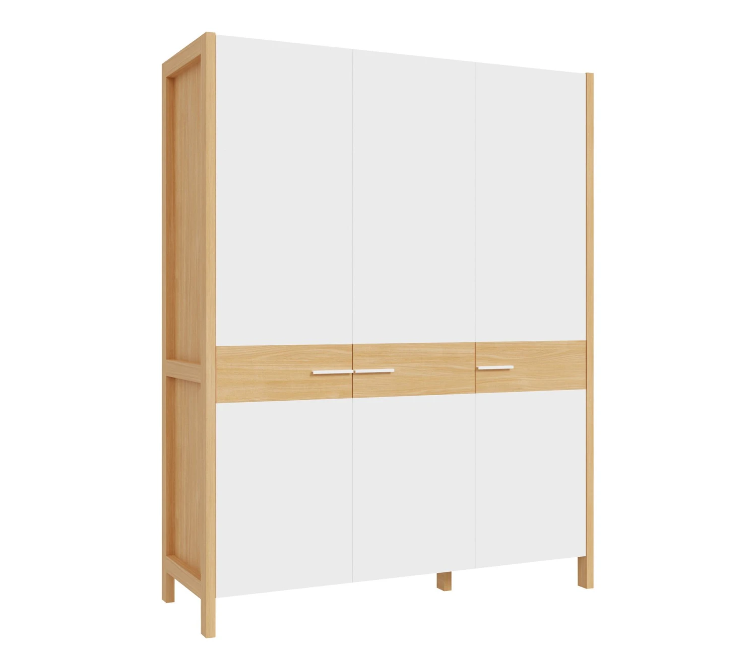 Grosses soldes ❤️ LINEA NATURA Armoire 3 portes battante OMBRONE blanc et imitation chêne ⌛ 5 Grosses soldes ❤️ LINEA NATURA Armoire 3 portes battante OMBRONE blanc et imitation chêne ⌛ – Image 3
