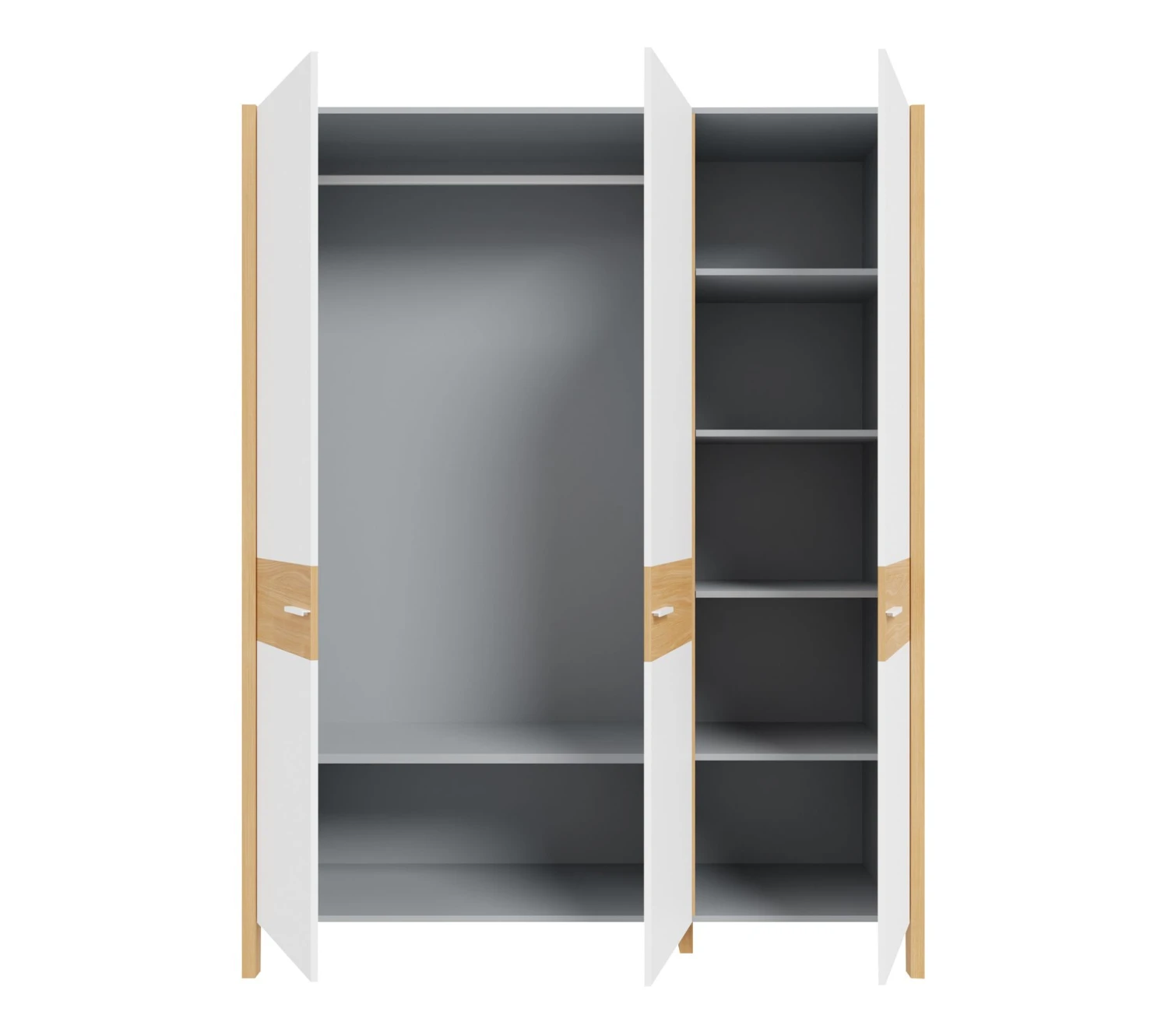 Grosses soldes ❤️ LINEA NATURA Armoire 3 portes battante OMBRONE blanc et imitation chêne ⌛ 6 Grosses soldes ❤️ LINEA NATURA Armoire 3 portes battante OMBRONE blanc et imitation chêne ⌛ – Image 4