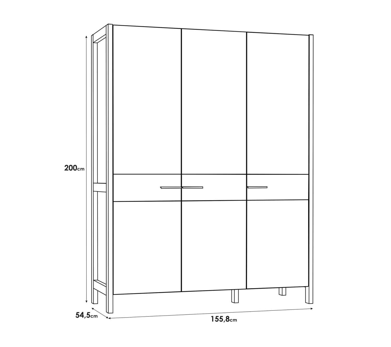Grosses soldes ❤️ LINEA NATURA Armoire 3 portes battante OMBRONE blanc et imitation chêne ⌛ 12 Grosses soldes ❤️ LINEA NATURA Armoire 3 portes battante OMBRONE blanc et imitation chêne ⌛ – Image 10