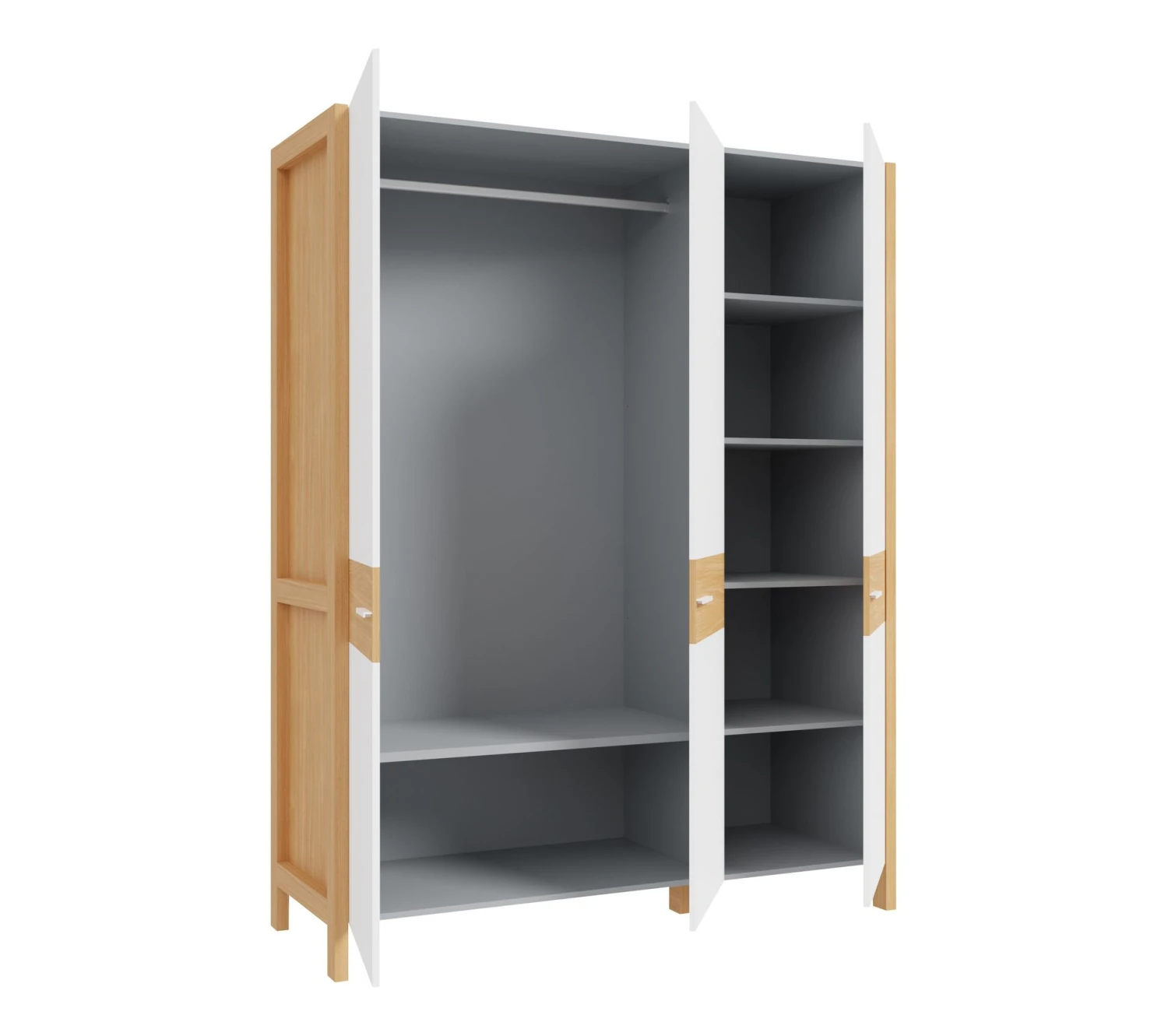 Grosses soldes ❤️ LINEA NATURA Armoire 3 portes battante OMBRONE blanc et imitation chêne ⌛ 10 Grosses soldes ❤️ LINEA NATURA Armoire 3 portes battante OMBRONE blanc et imitation chêne ⌛ – Image 8