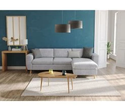 Grosses soldes 🤩 LINEA NATURA Canapé dangle convertible méridienne réversible LAGO tissu Bergamo gris clair 90 ✔️