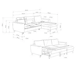 Promo ✔️ LINEA NATURA Canapé dangle convertible méridienne réversible LAGO tissu crown ebene 20 ❤️ -Linea Natura Soldes Boutique 5907690919481 Z1